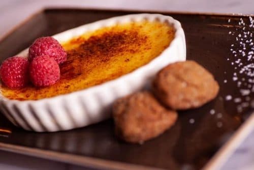 Crème brûlée dessert — Coastal Roots catering menu